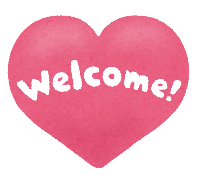 ハート型の「Welcome」のイラスト文字 | かわいいフリー素材集 いらすとや