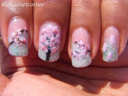 nail cherry blossom nails corner blossoms