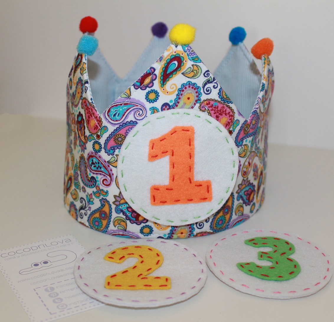 cocodrilova: corona de cumpleaños 1 2 3