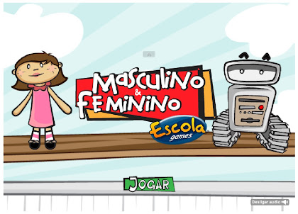Jogo Educativo de português sobre o gênero das palavras: masculino e feminino.