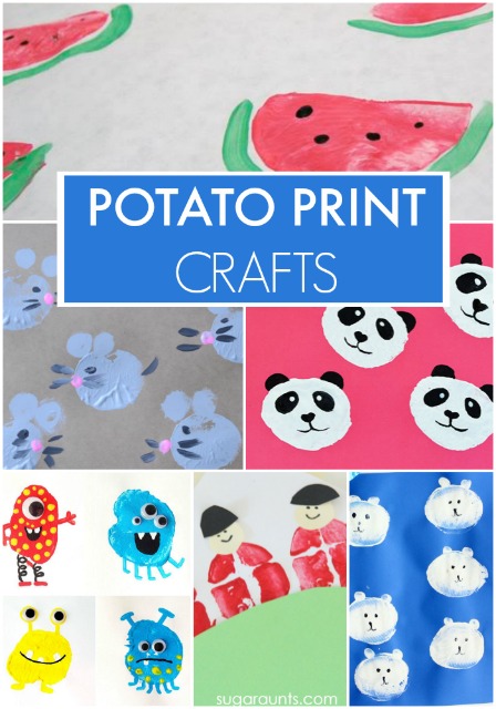Cute potato stamp art crafts for kids!