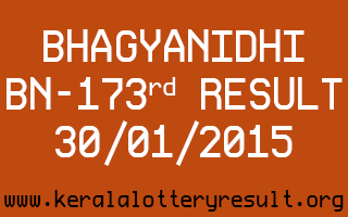 BHAGYANIDHI Lottery BN-173 Result 30-01-2015
