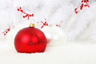 red and white christmas ball ornaments