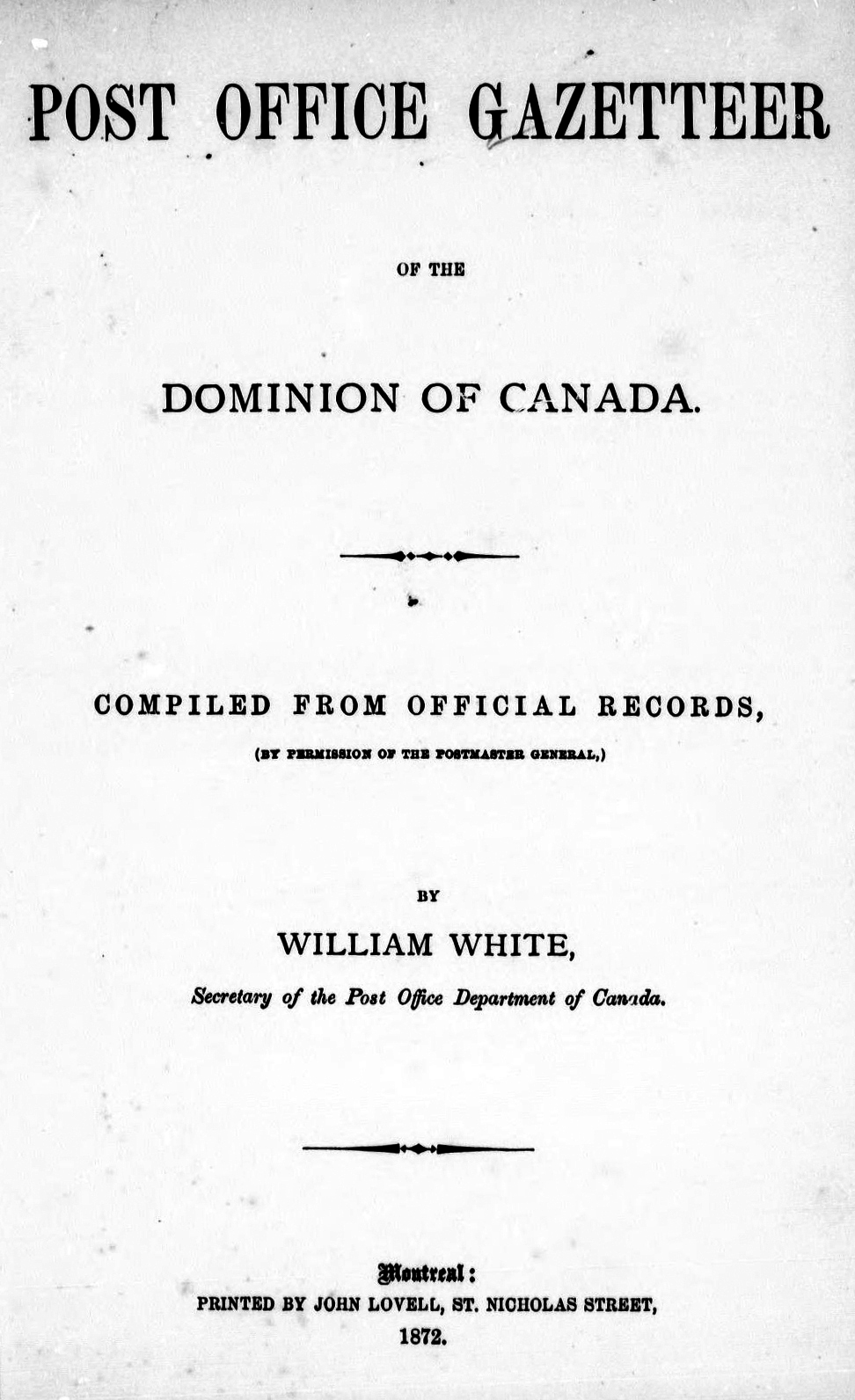 Genealogy Beyond the BMD Canada 150 Post Offices and Letter Carriers