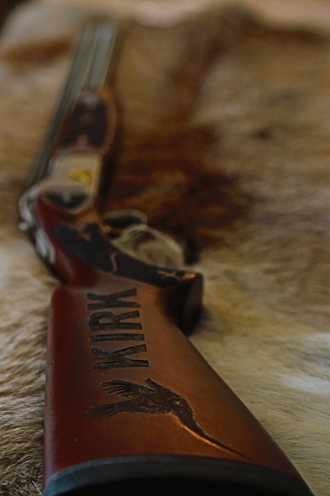 Nie Pyrography Burning on a gun stock!