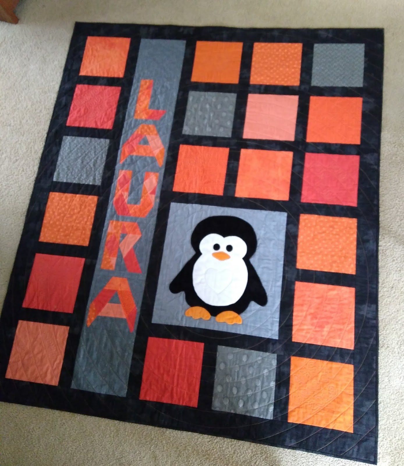 Canuck Quilter Penguin quilt is home again