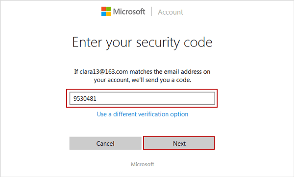 Microsoft Account Verification Code Text