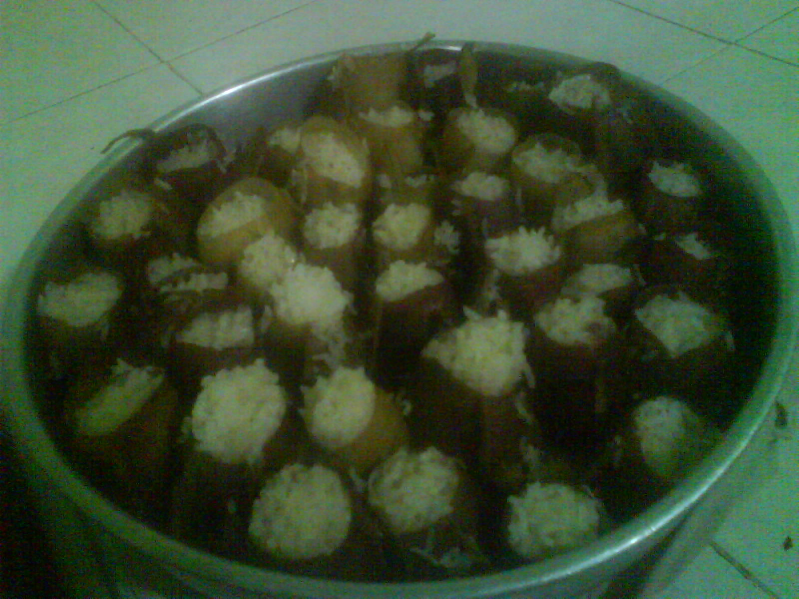 Selepas pulut periuk kera dikukus (sumber: hasilpenulisanku)