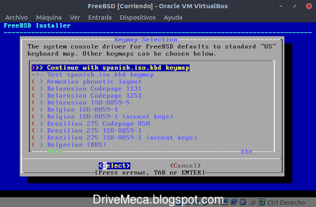 Continuamos instalación con el keymap seleccionado Continuamos instalación con el keymap seleccionado