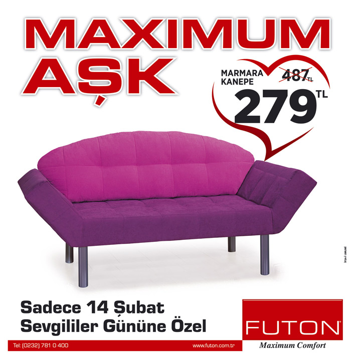 Neşeli Günler&hellip; Sevgililer Gününe özel FUTON MOBİLYA ile 1 kişiye