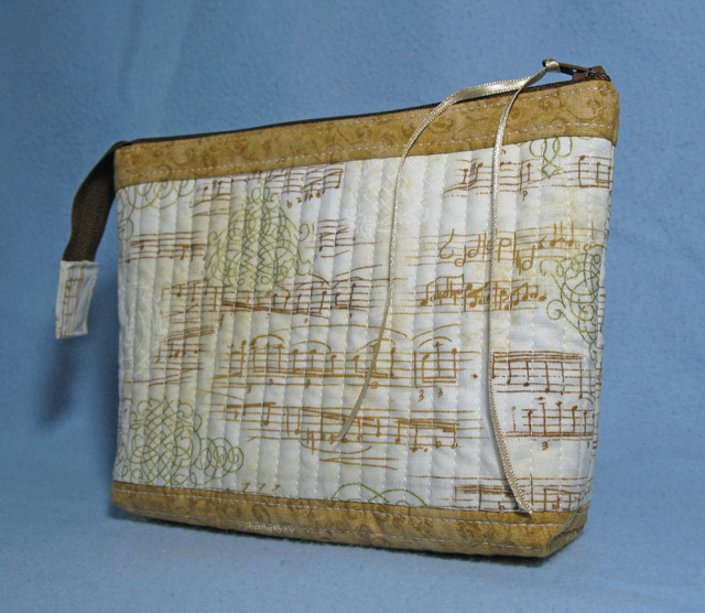 Quilt As You Go Zippered Music Pouch ~ Threading My Way