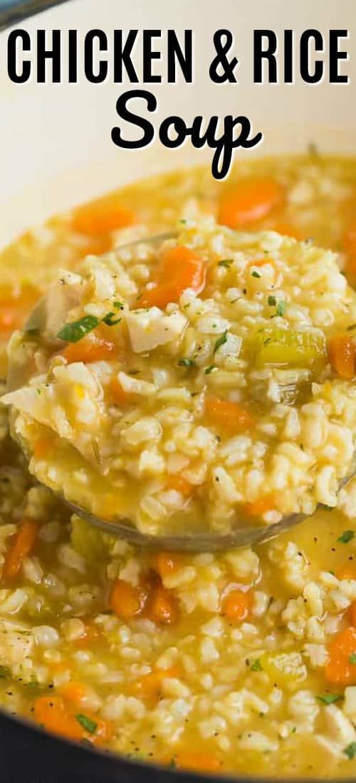 This Chicken Rice Soup is an easy, healthy soup recipe that's perfect for chilly days! It's loaded with vegetables and brown rice, simmered in chicken broth and finished with a touch of creaminess.