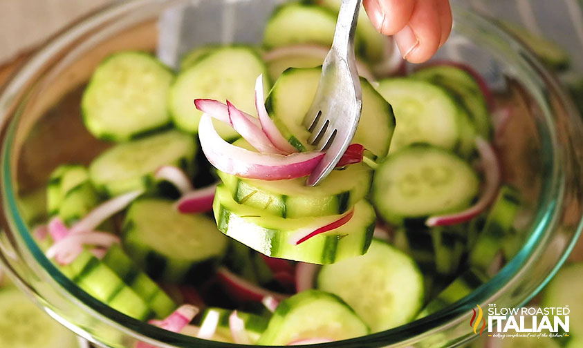 Cucumber Onion Salad with Vinegar + Video