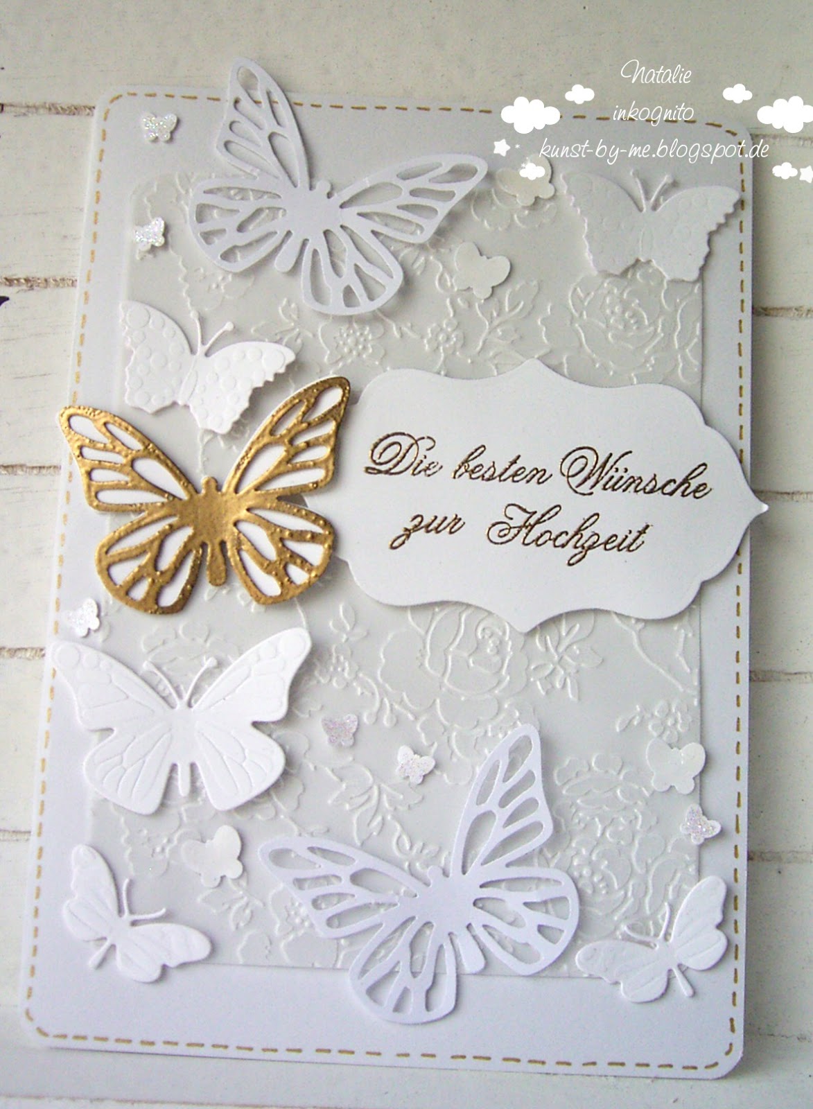 INKognito ~ Cards by Natalie: weiße Hochzeitskarte / white wedding card