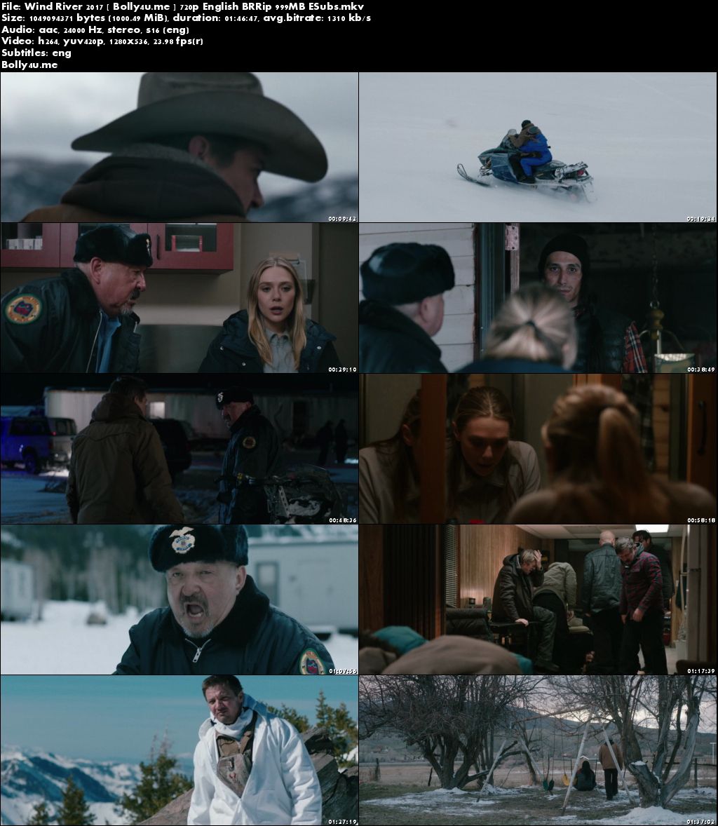 Wind River 2017 BRRip 999MB English 720p ESub Download