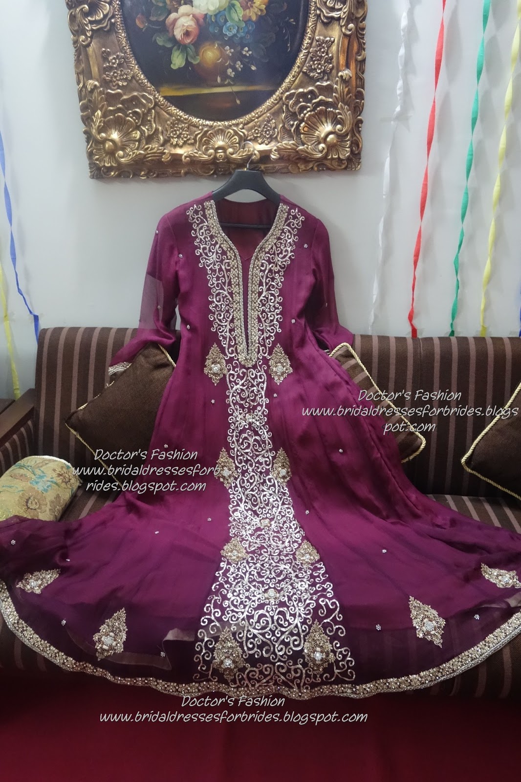 Bridal dresses Hammer work on frock