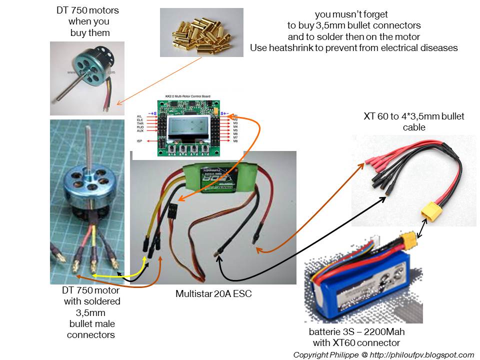branchement quadricopter