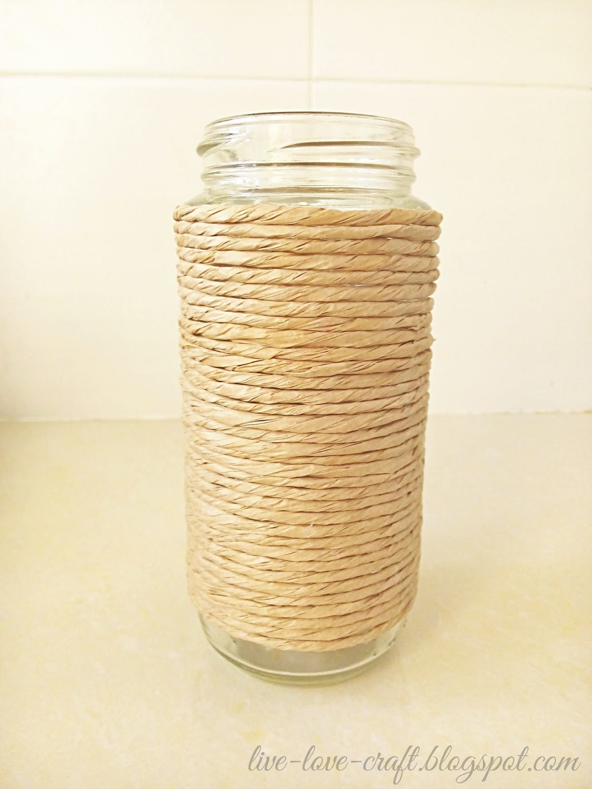 DIY Project Twine Wrapped Jar