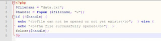 Create and Open File PHP