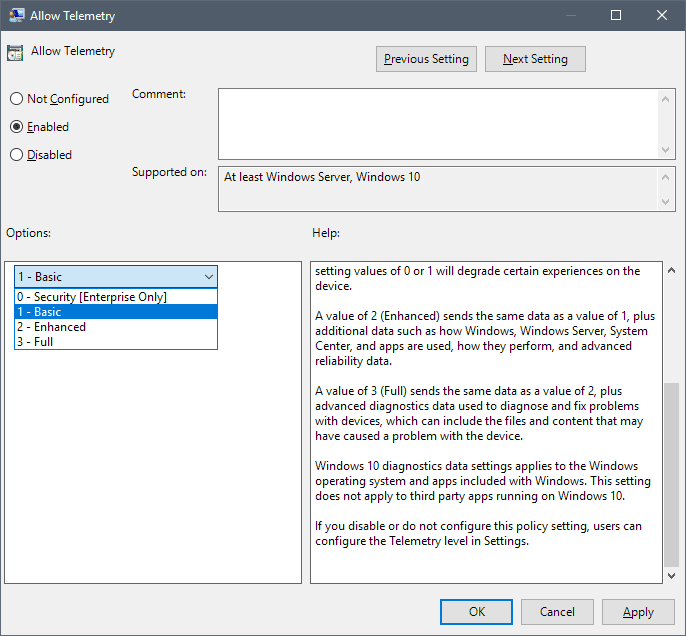 Windows 10 Telemetry nasıl yapılandırılır 3 allow telemetry