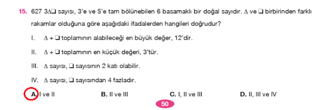 6. Sınıf Matematik Berkay Yayınları 50. Sayfa Cevapları