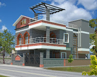 Diseño de casa 3d de 3 plantas