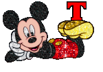 Alfabeto tintineante de Mickey Mouse recostado T. 