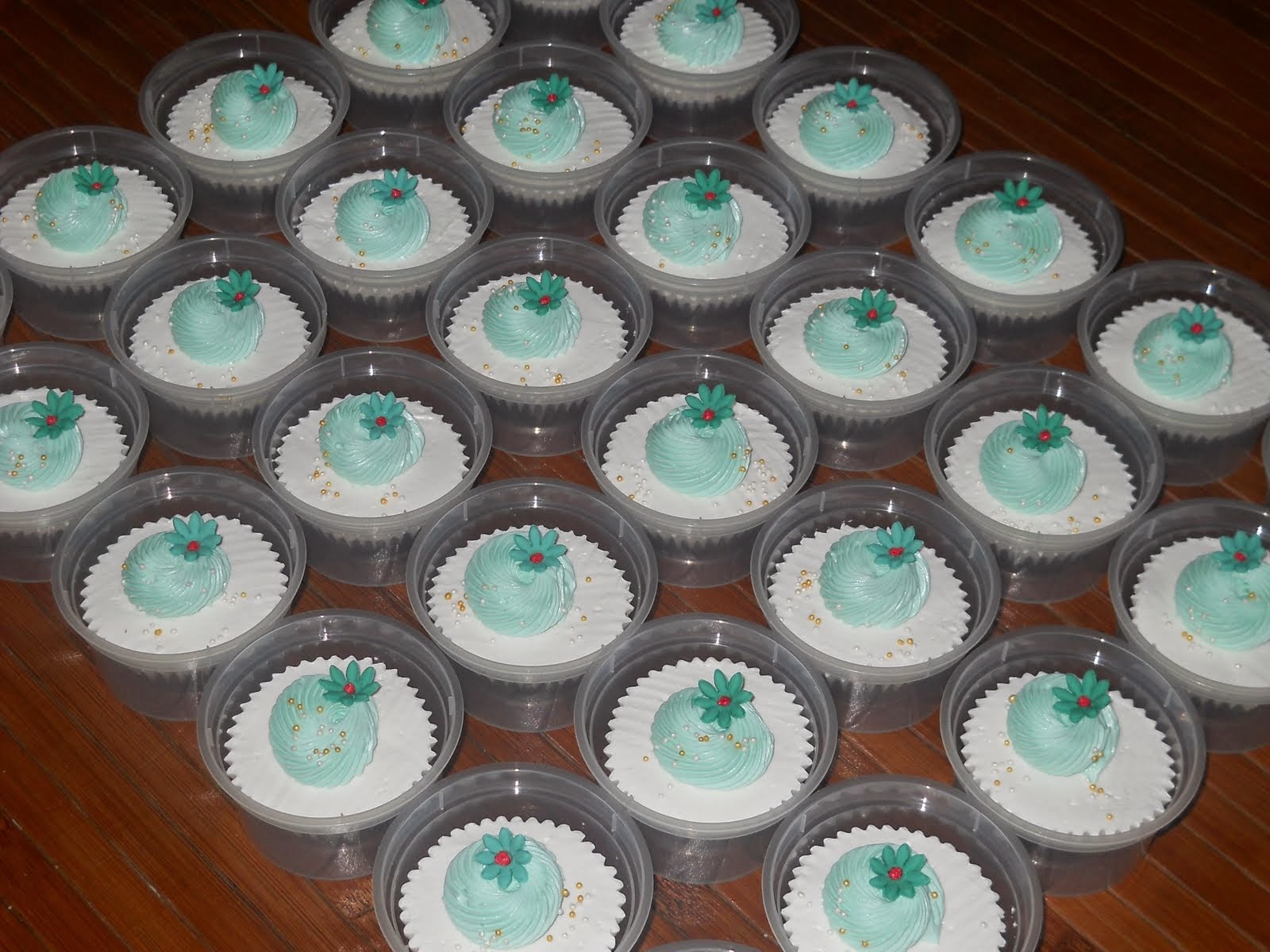 Cupcakes de Boda Color Turquesa, parte 3