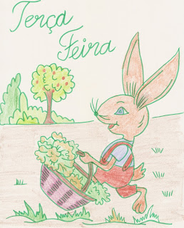 desenhos coloridos da semaninha do coelho trabalhador