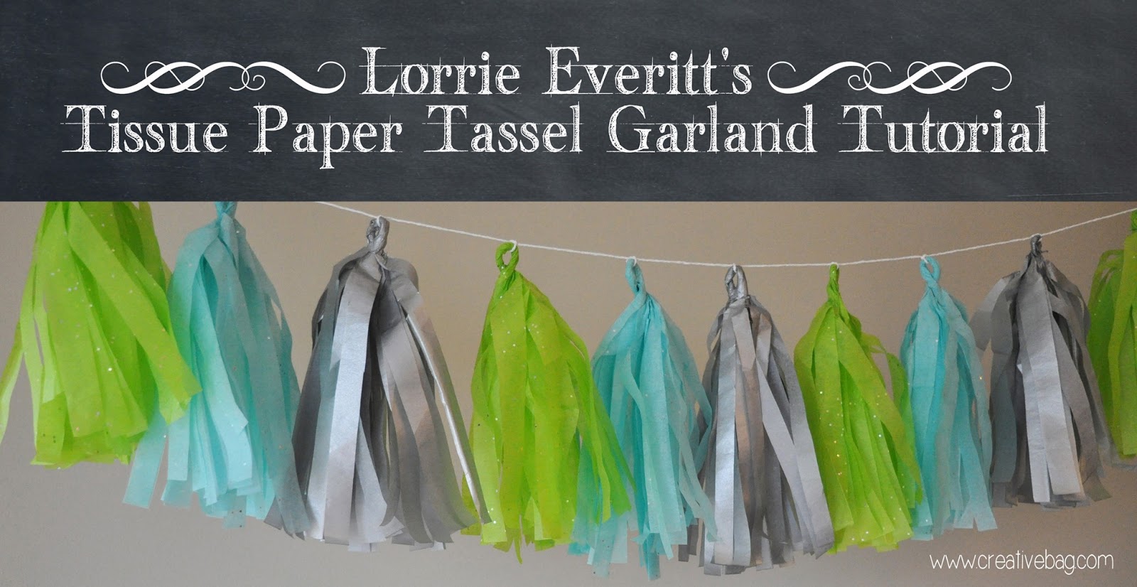 the creative bag blog Tissue Paper Tassel Garland Tutorial