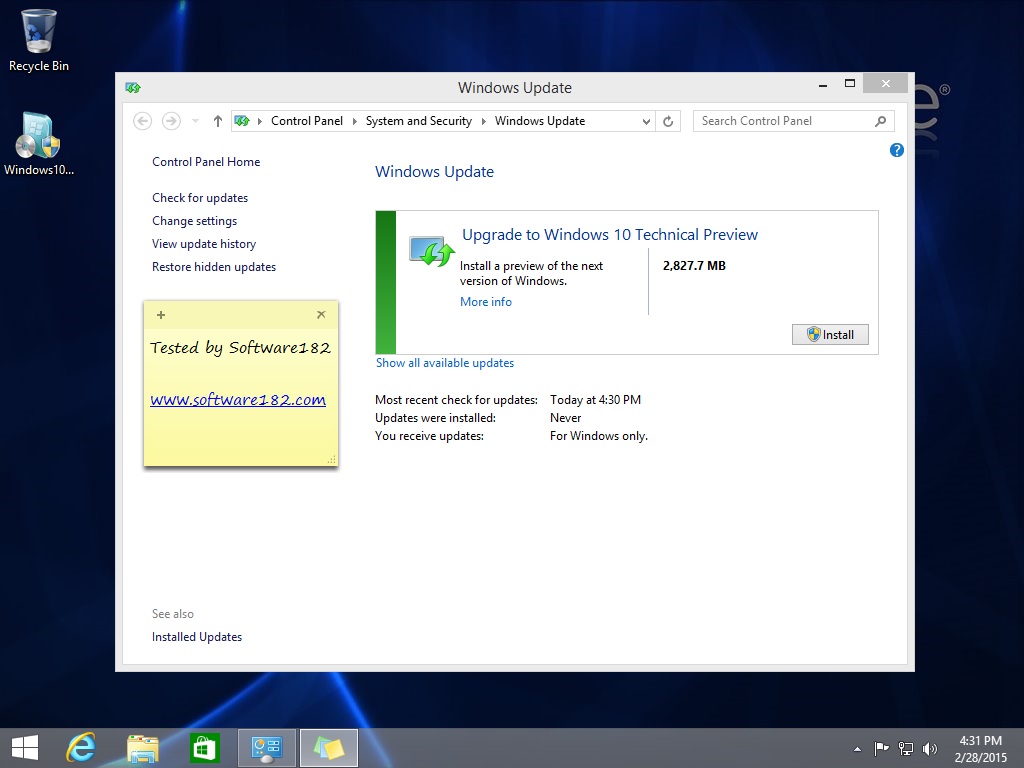 Windows 8 update.