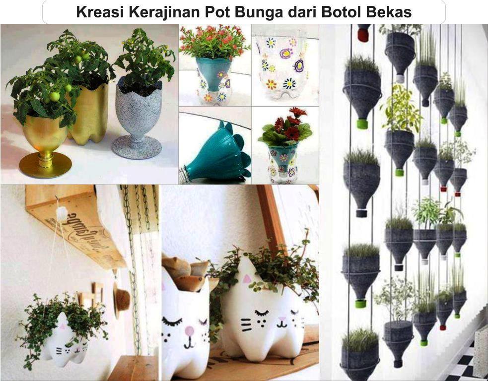 Pot Bunga  Dari  Botol Aqua Bekas Home Desaign