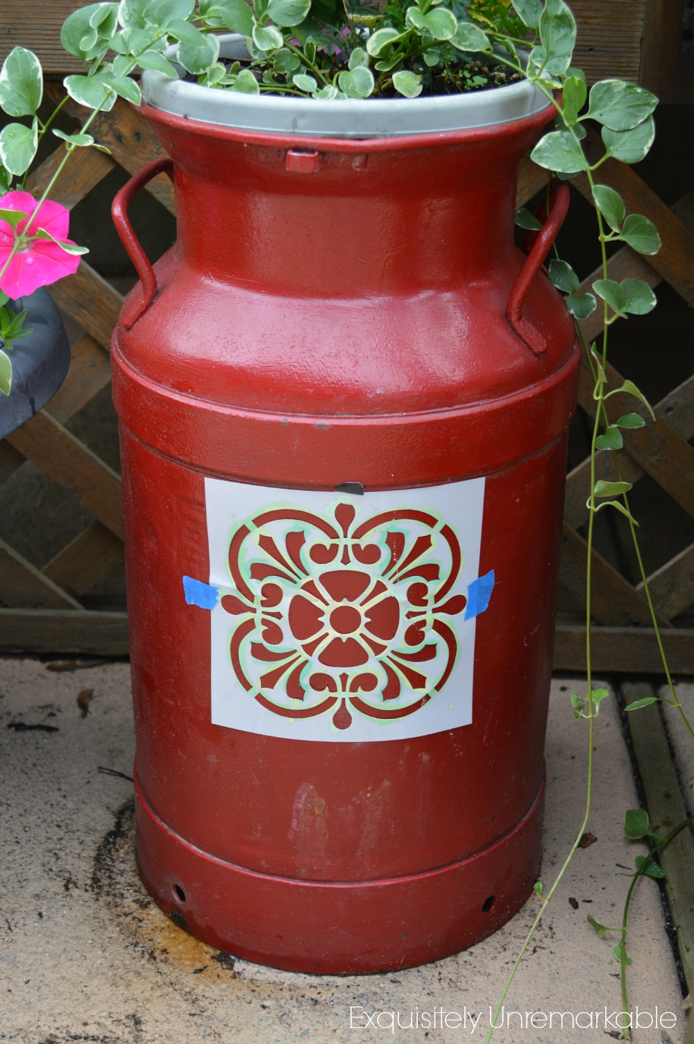 Painted Milk Can Planter Exquisitely Unremarkable
