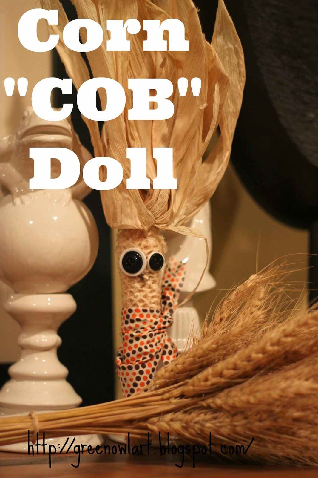 Green Owl Art Corn "COB" Doll