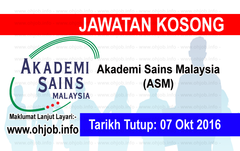 Jawatan Kerja Kosong Akademi Sains Malaysia (ASM) logo www.ohjob.info oktober 2016