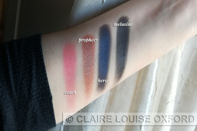 Neve Cosmetics Neogothic Collection - Swatches: Court, Prophecy, Hero e Melusine