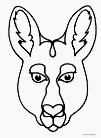 early play templates: Templates of kangaroo masks