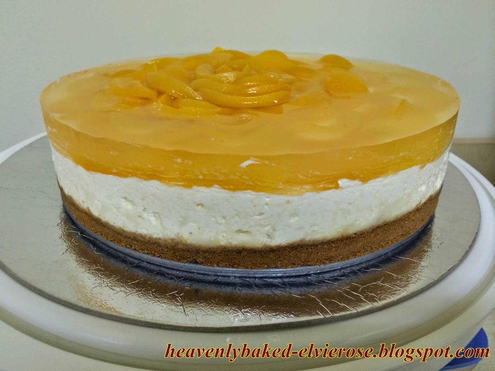 Peach Gelatin Cheesecake Heavenly Baked By Elvie
