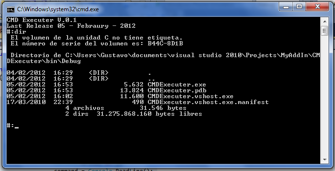 Ejecutar comandos en el CMD de Windows desde C#