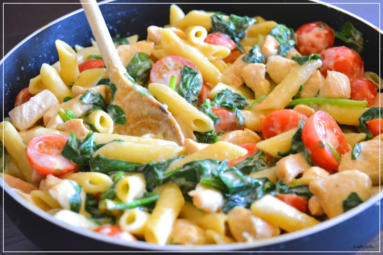 Sweet my Kitchen Onepot pasta de frango e espinafres