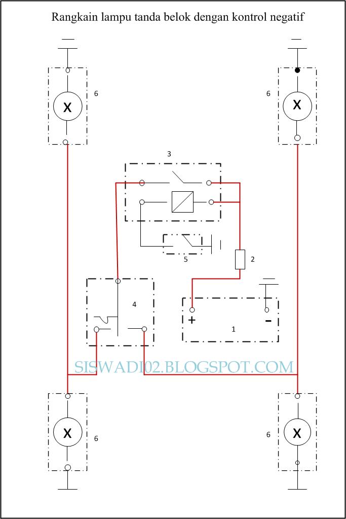 Lampu tanda belok dengan kontrol negatif