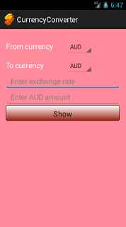 currency converter main interface