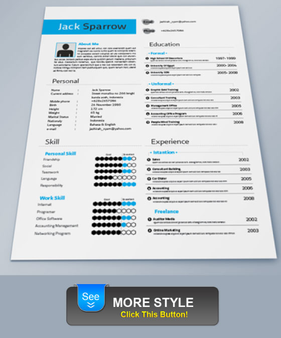 template blue clean indesign resume template identity resume simple ...