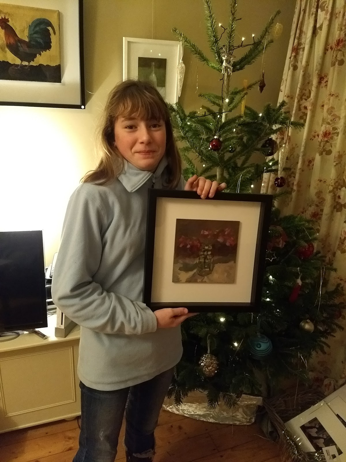 And the lucky winner of the oil painting Ophelia's Sweetpeas is