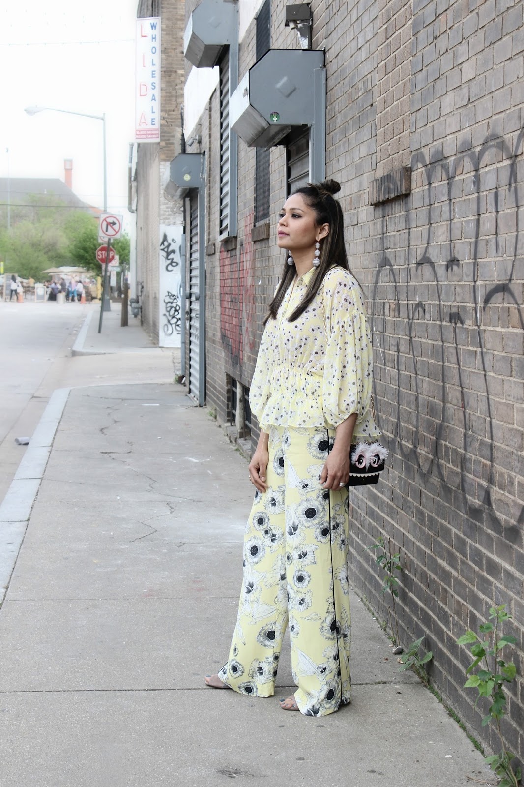 how to wear floral print with floral, yellow wide leg pants outfit, yellow peplum top outfit, look, ootd, street style, zara pants, hushpuppuppies shoes, mules, neutral, spring , saumya , myriad musings how to wear floral print with floral, yellow wide leg pants outfit, yellow peplum top outfit, look, ootd, street style, zara pants, hushpuppuppies shoes, mules, neutral, spring , saumya , myriad musings