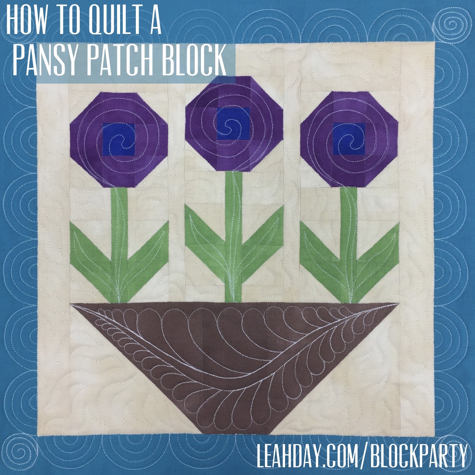 The Free Motion Quilting Project Machine Quilting Pansy Patch Quilt Block
