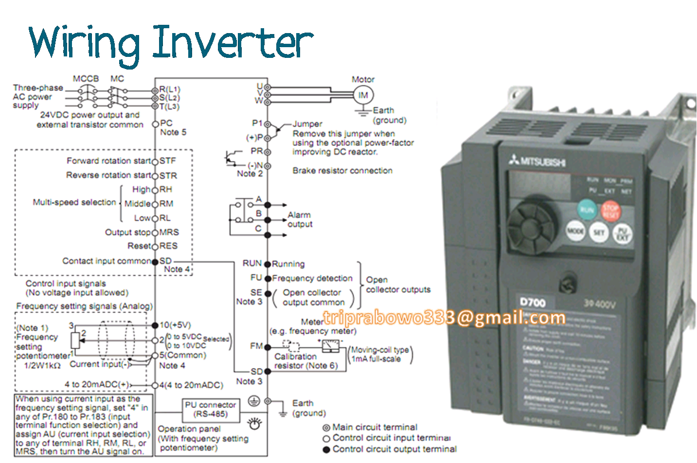 CARA INSTALL INVERTER  MITSUBISHI PRIVAT PLC Belajar 