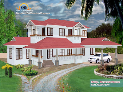 5 Beautiful Home elevation designs in 3D - Kerala home design and ...