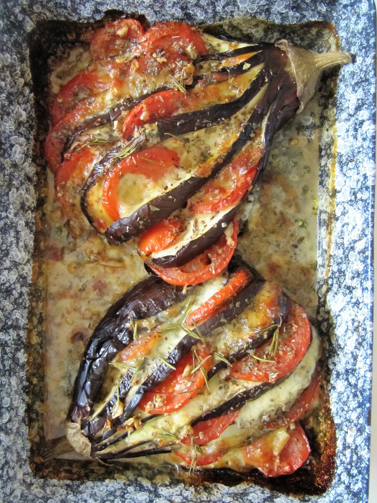 La cuisine d'ici et d'ISCA Aubergines en éventail