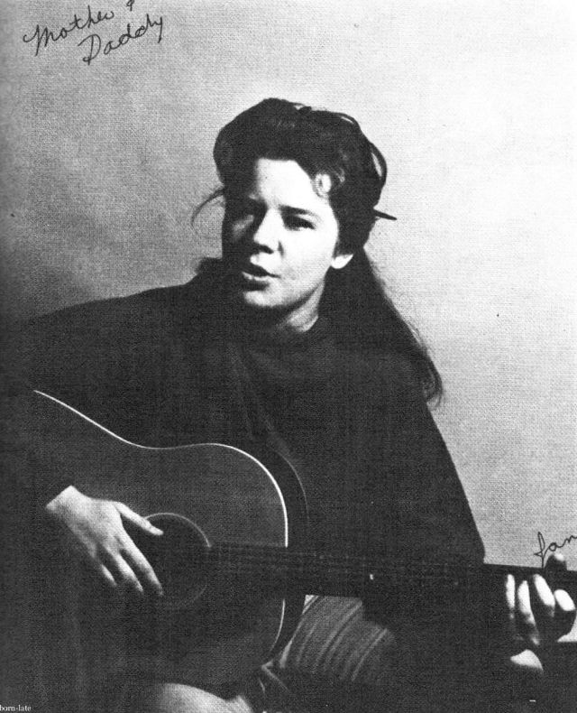 Early Portraits of Janis Joplin With Guitar Taken by Marjorie Alette in